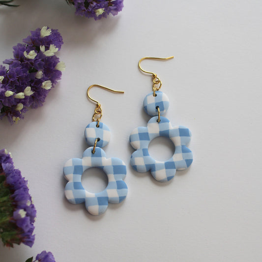 Blue Gingham in Flora