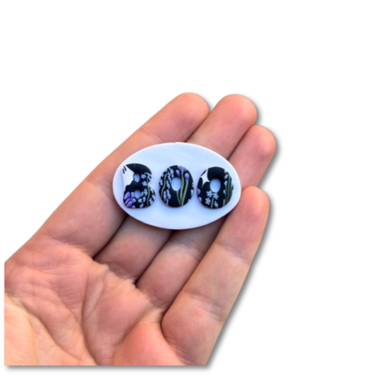 BOO Ghosts and Flowers Magnet