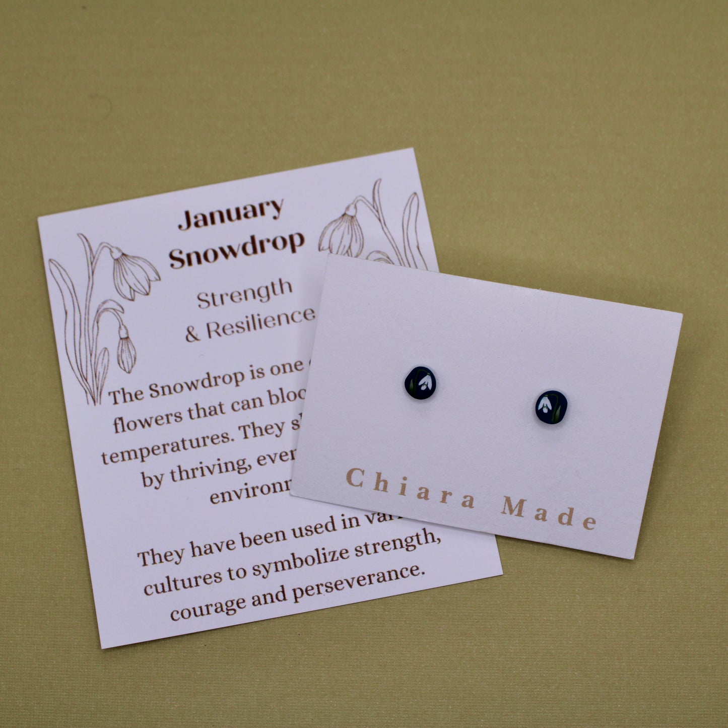 January Birth Month Flower Studs