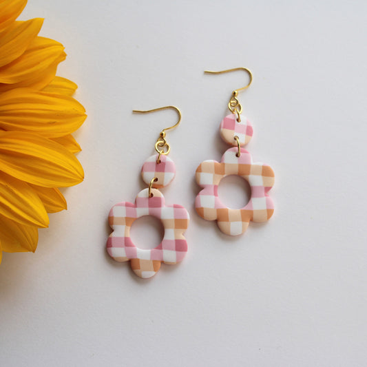 Orange and Pink Gingham in Flora