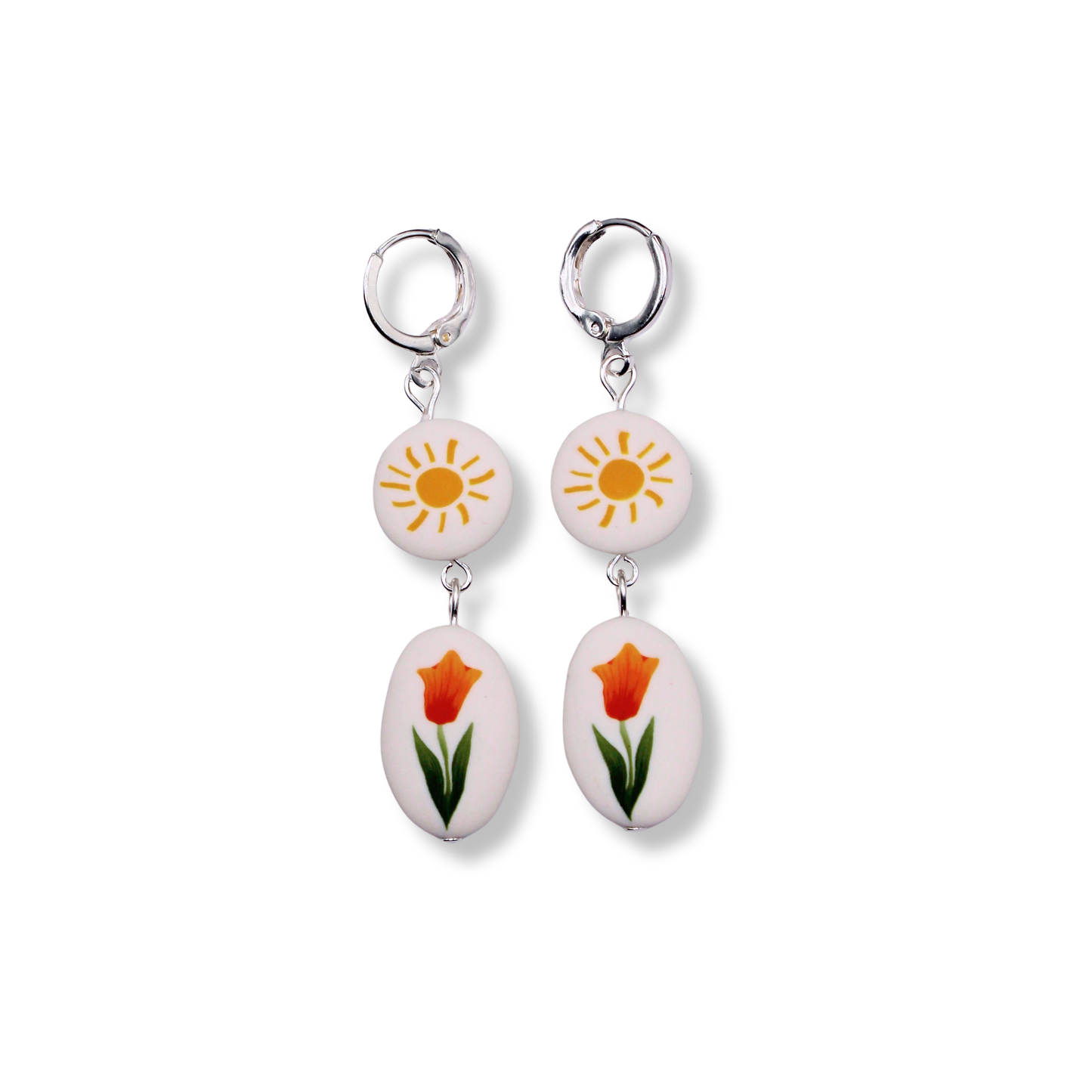 Orange Tulip and Sun Hoops