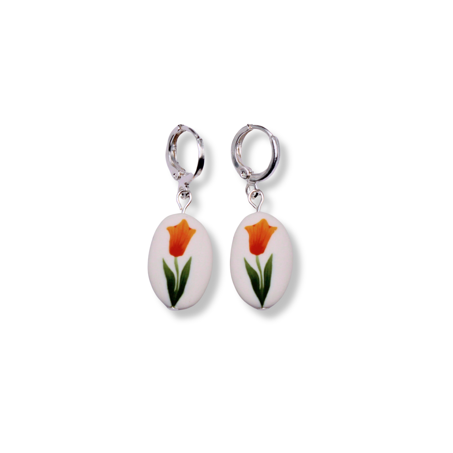 Orange Tulip Hoops