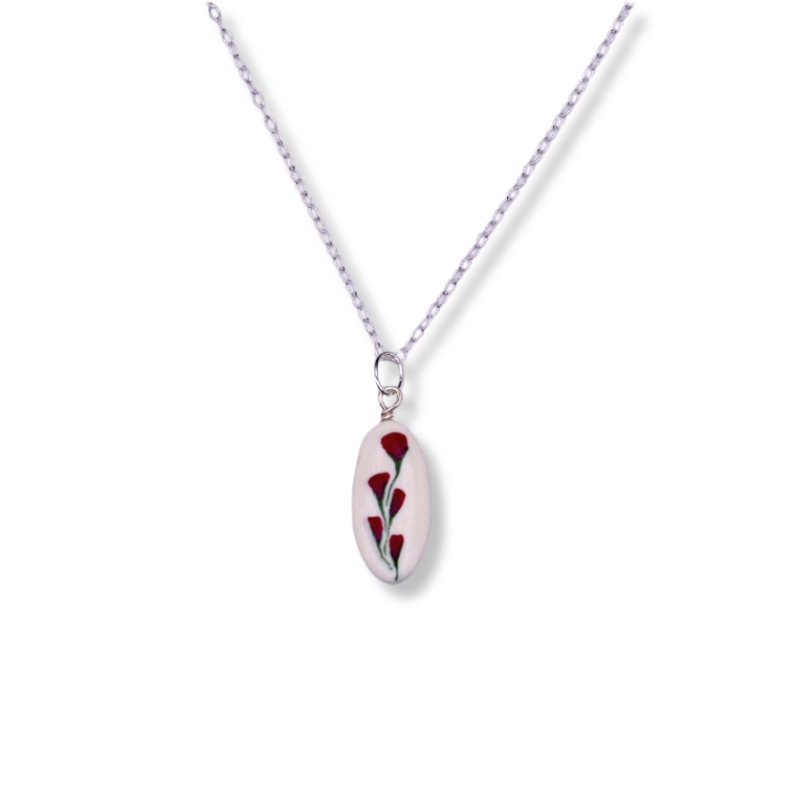 April Birth Month Flower Necklace - Purple Flower