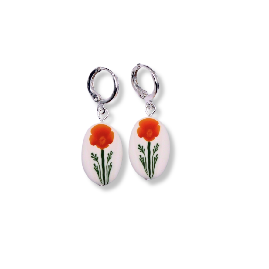 California Poppy Hoops