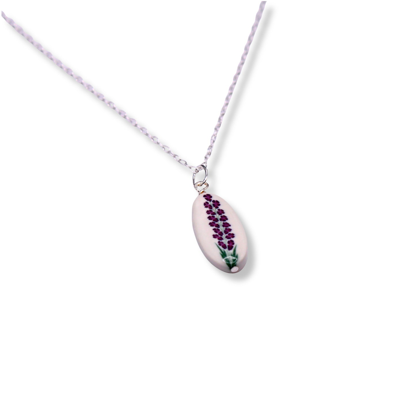 July Birth Month Flower Necklace - Dark Purple Larkspur