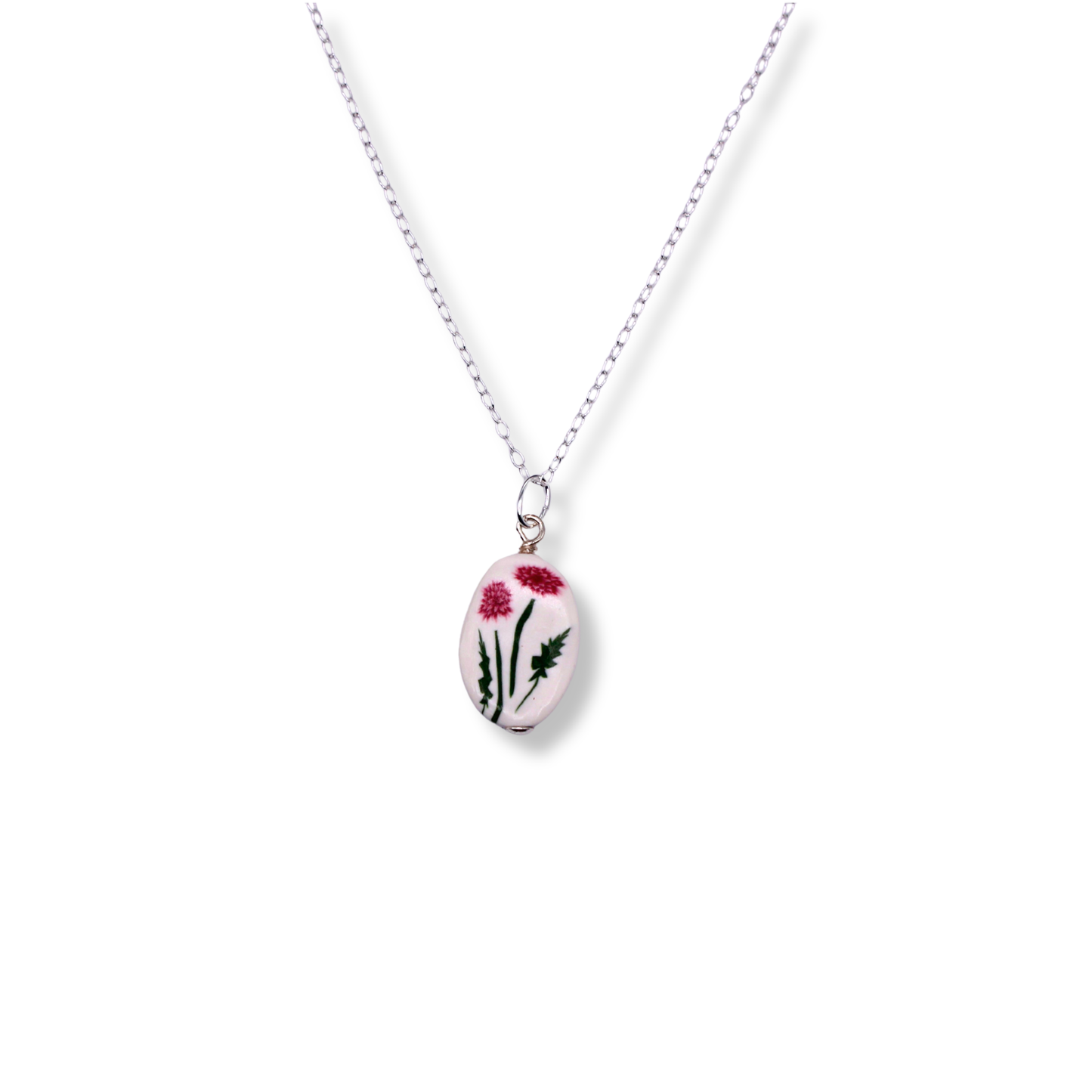 November Birth Month Flower Necklace - Purple Chrysanthemum