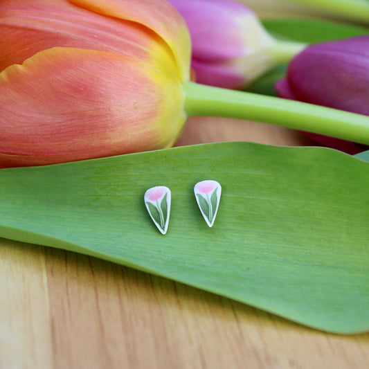 Pink Tulip Studs
