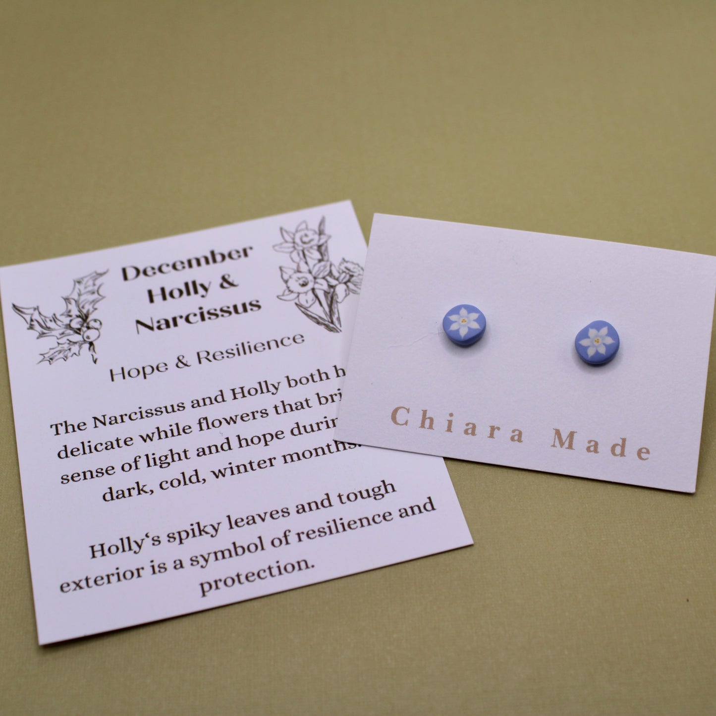 December Birth Month Flower Studs