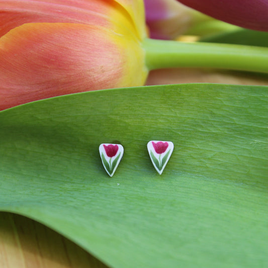 Magenta Tulip Studs