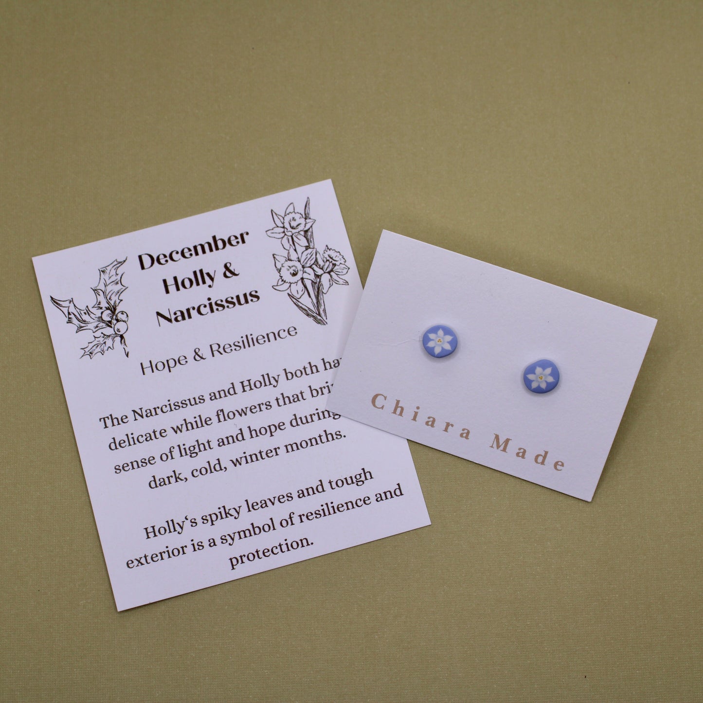 December Birth Month Flower Studs