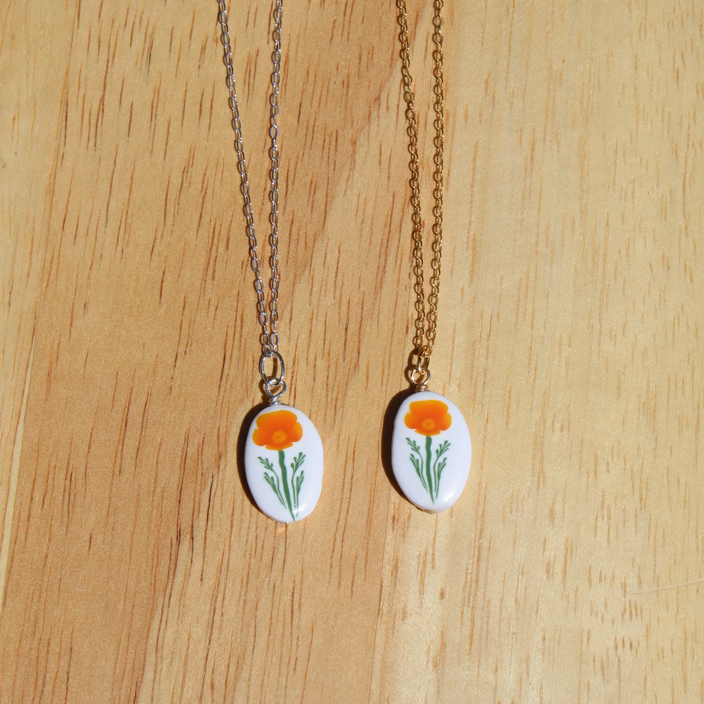 California Poppy Necklace