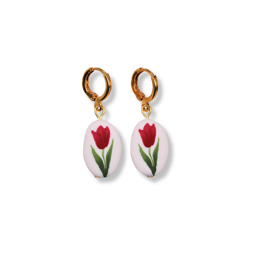 Magenta Tulip Hoops