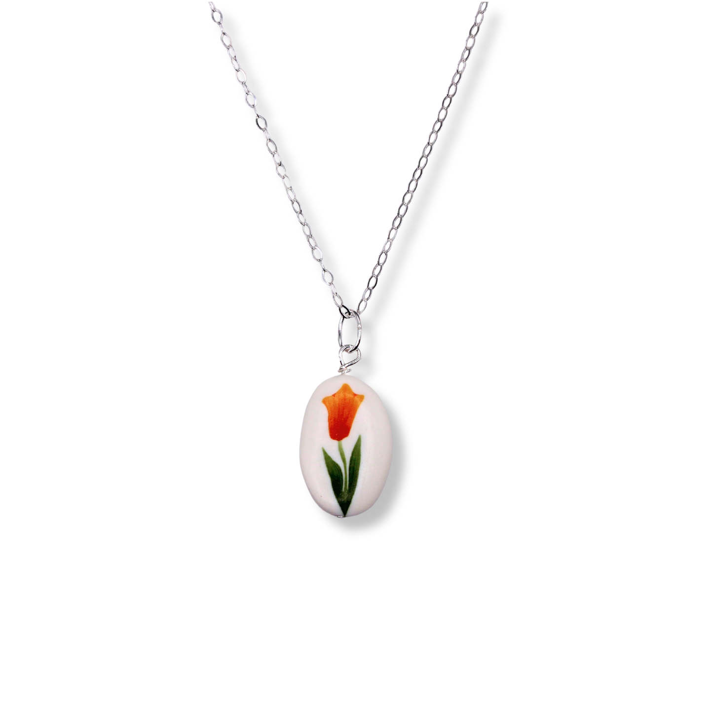 Orange Tulip Necklace