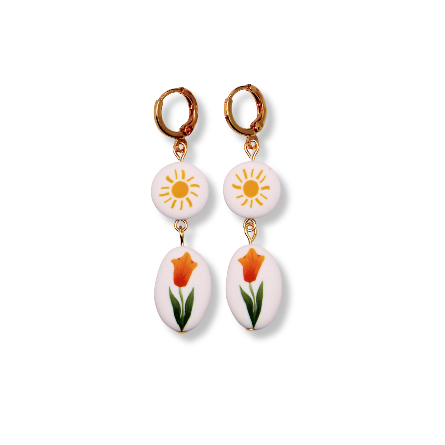 Orange Tulip and Sun Hoops