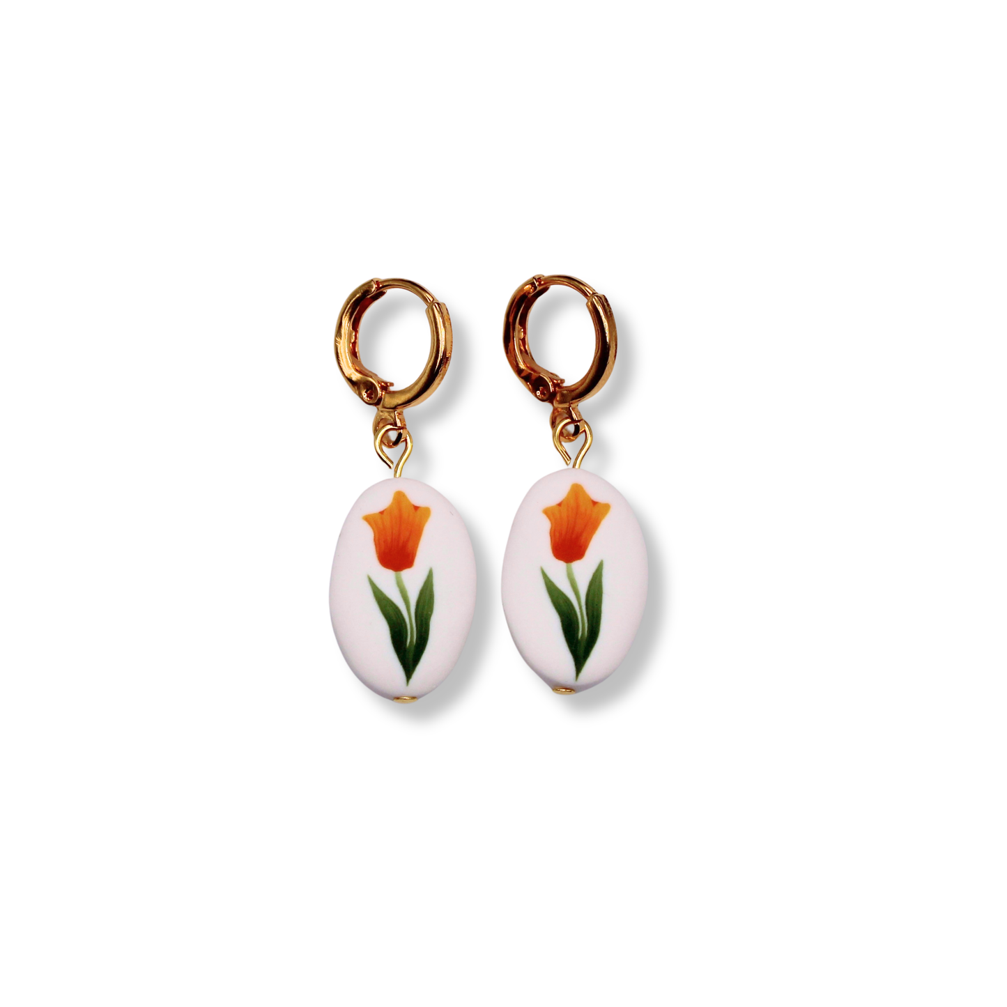 Orange Tulip Hoops