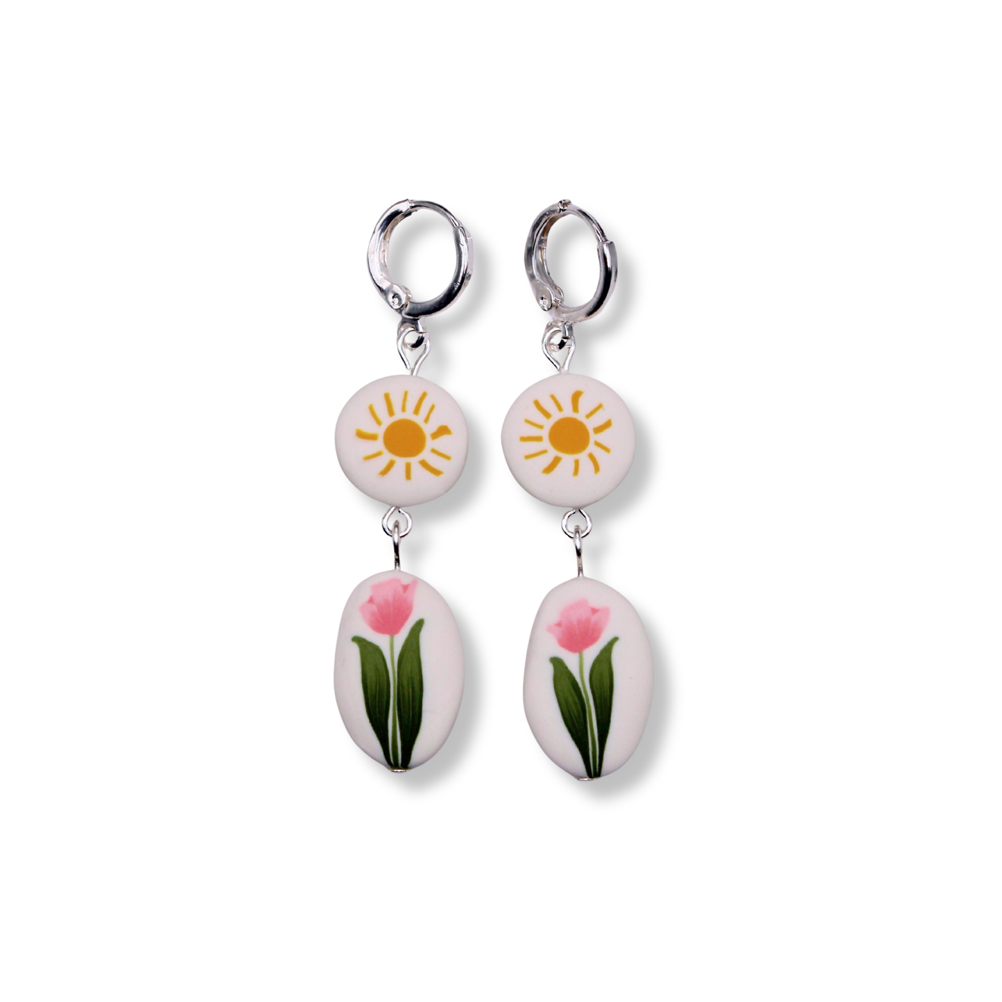 Pink Tulip and Sun Hoops