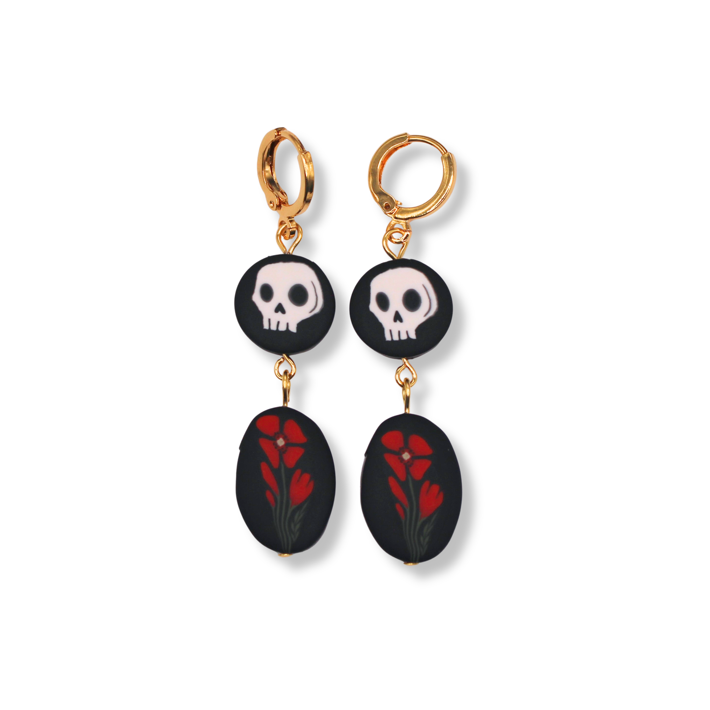 Skull and Poppy Hoops
