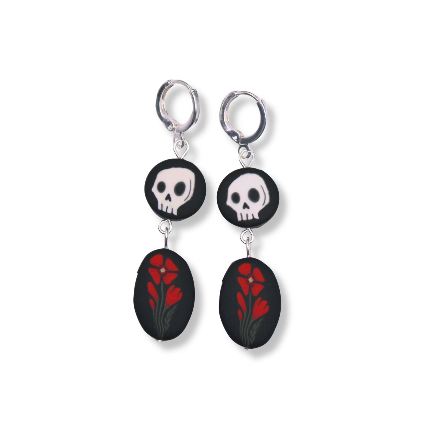 Skull and Poppy Hoops