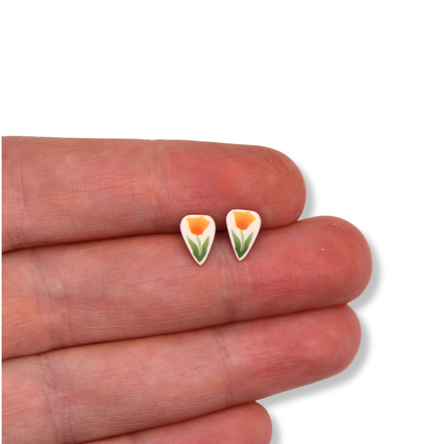 Orange Tulip Studs