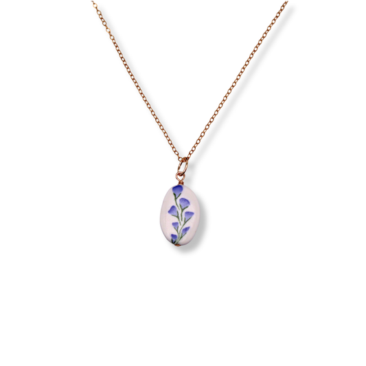 April Birth Month Flower Necklace - Blue Flower