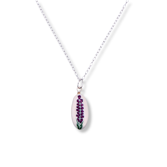 July Birth Month Flower Necklace - Dark Purple Larkspur