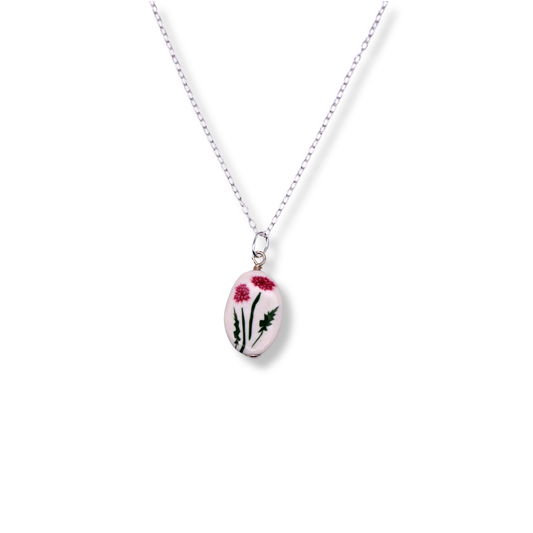 November Birth Month Flower Necklace - Purple Chrysanthemum