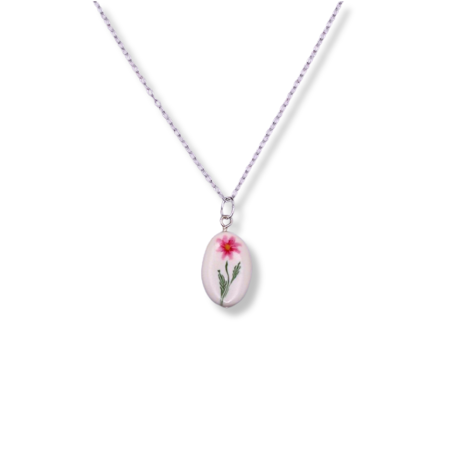 October Birth Month Flower Necklace - Cosmos