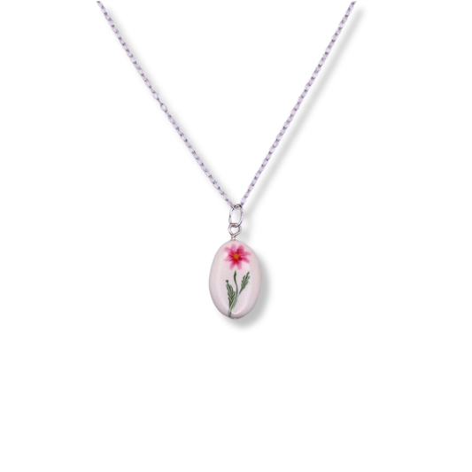 October Birth Month Flower Necklace - Cosmos