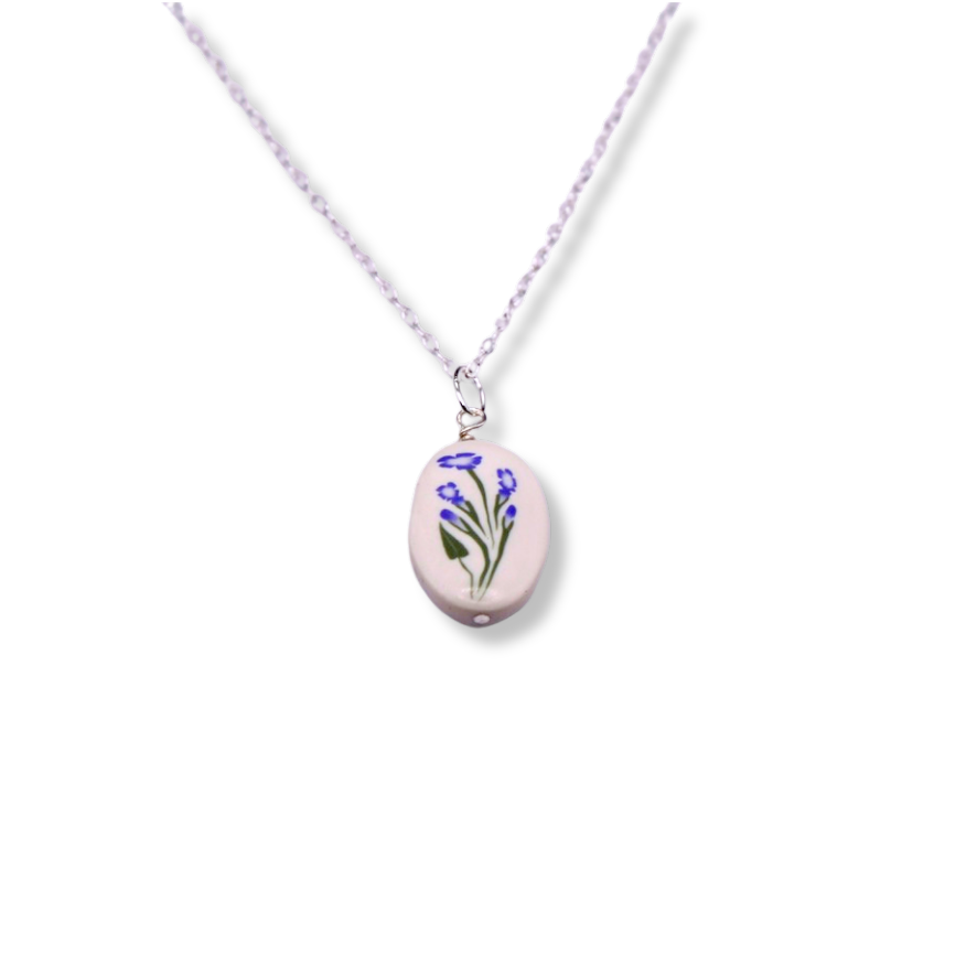 September Birth Month Flower Necklace - Morning Glory